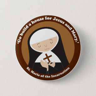 St. Marie of the Incarnation Button