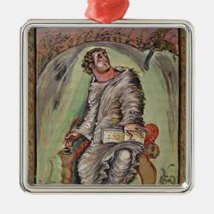 St. Mark at his desk Metal Ornament