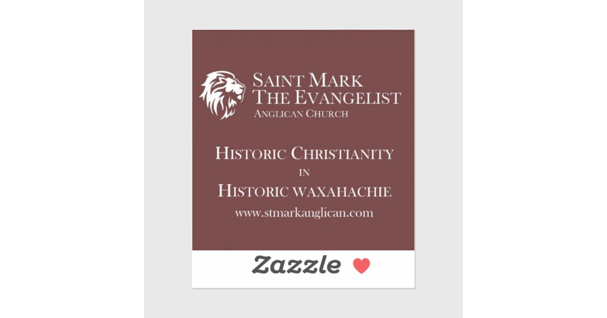 St. Mark the Evangelist Anglican vinyl sticker | Zazzle