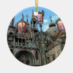 St. Marks and Lamp, Venice, Italy Ceramic Ornament