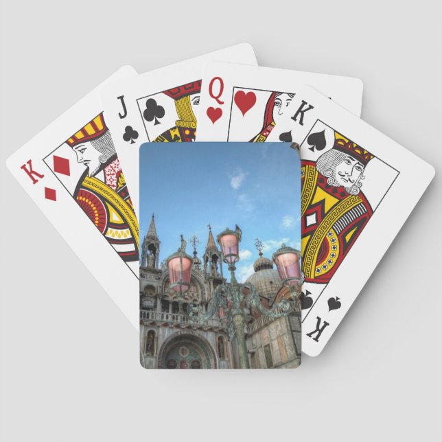 St. Marks and Lamp, Venice, Italy Poker Cards (Back)