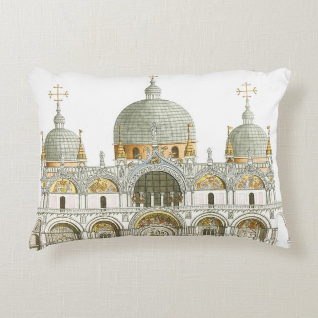 St. Mark's Basilica. Venice Italy Accent Pillow (Front)
