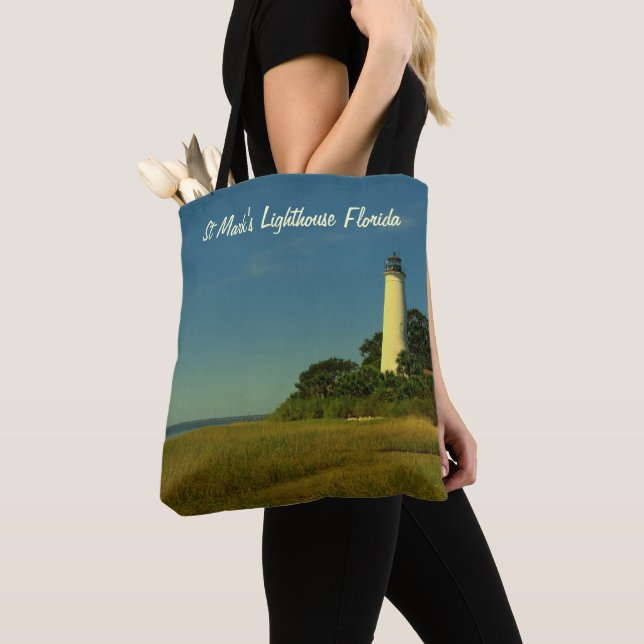 St Mark's Lighthouse FL Jumbo Tote Bag (Close Up)