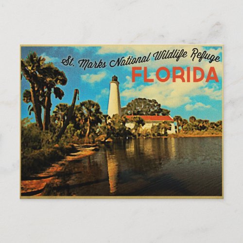 St Marks Lighthouse Florida Postcard