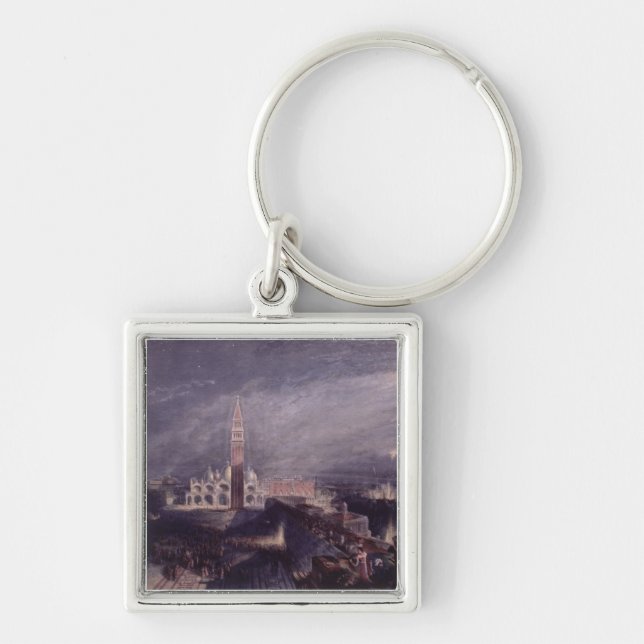 St. Mark's Place, Venice (Moonlight) engraved by G Keychain (Front)