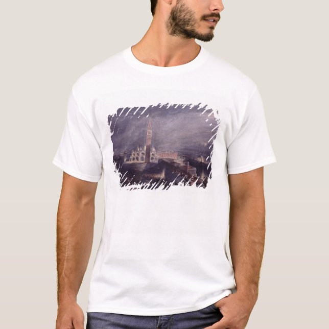 St. Mark's Place, Venice (Moonlight) engraved by G T-Shirt (Front)