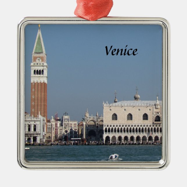 St Mark's Square and Doges Palace Metal Ornament (Front)