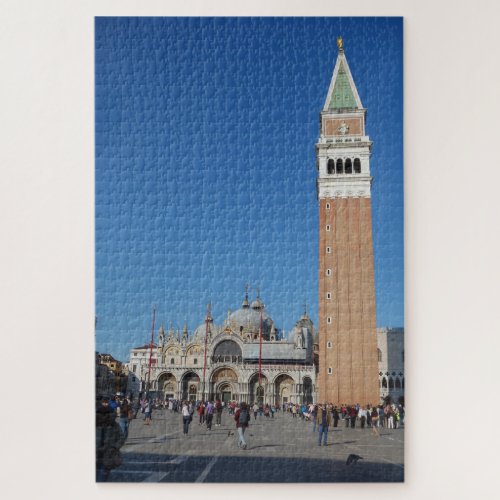 St Marks Square Basilica  Campanile Venice Itay Jigsaw Puzzle