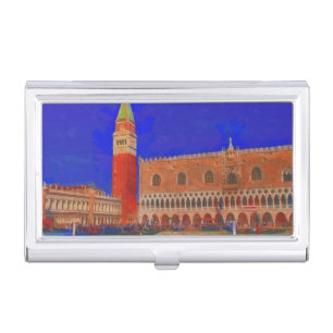 St Mark's Square Piazzetta painting Case For Business Cards