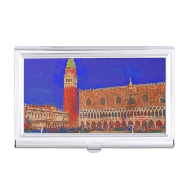 St Mark's Square Piazzetta painting Case For Business Cards (Front)
