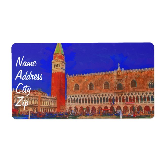 St Mark's Square Piazzetta painting Label (Front)