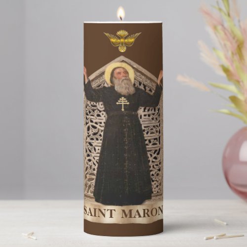 St Maron Maroun مَارُون Maronite Church  Pilla Pillar Candle
