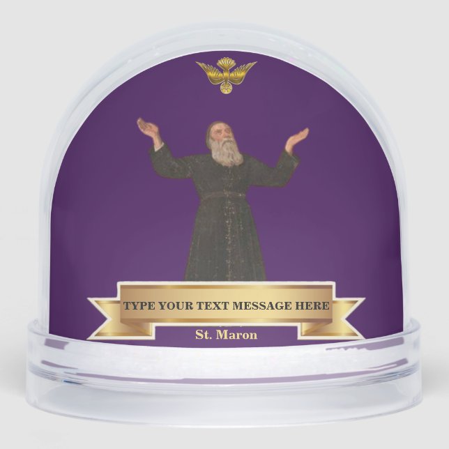 St. Maron Patron Saint of the Maronite Church Snow Globe (Front)