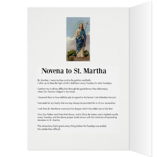 St. Martha Novena Prayer (Inside (Left))