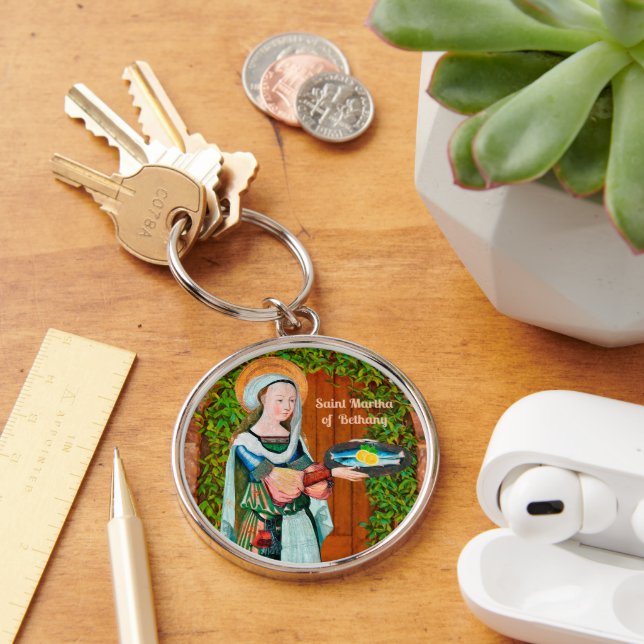 St. Martha of Bethany in Her Kitchen (Detail) Keychain (Desk)
