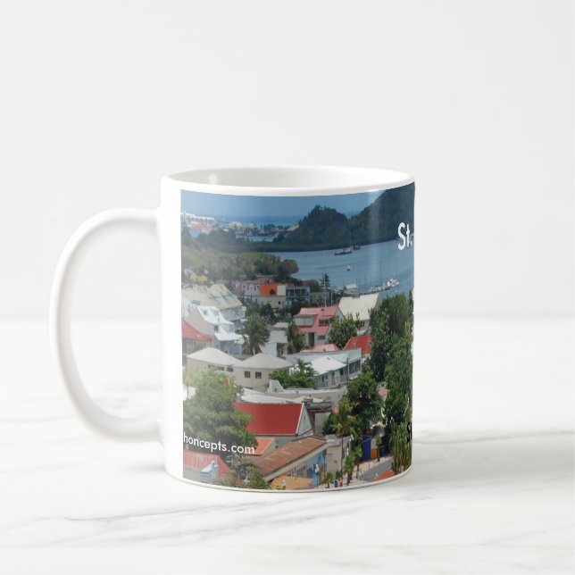 St. Martin and Marigot Bay Photo Coffee Mug (Left)