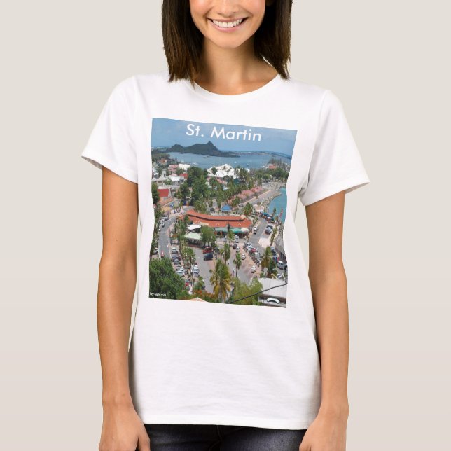 St. Martin and Marigot Bay Photo T-Shirt (Front)