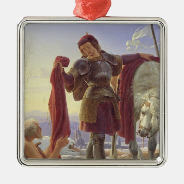 St. Martin and the Beggar, 1836 Metal Ornament (Front)