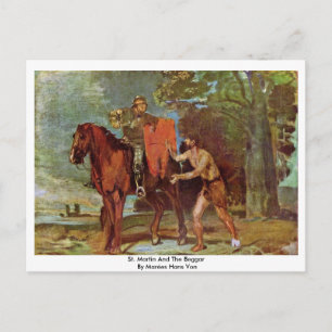 St. Martin And The Beggar By Marées Hans Von Postcard