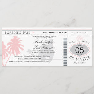 St. Martin Boarding Pass Destination Wedding Invitation