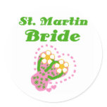 St. Martin Bride Classic Round Sticker
