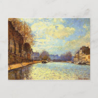 St Martin Canal by Sisley Impressionist Painting