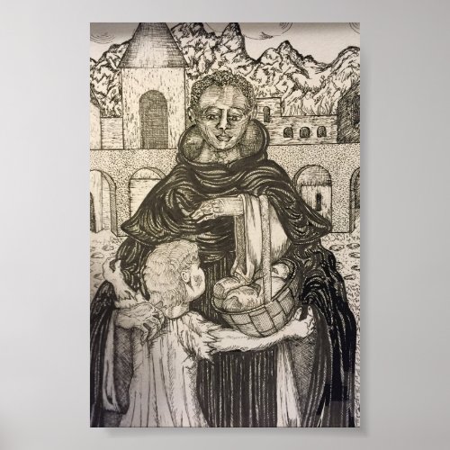 St Martin de Porres and Child Poster