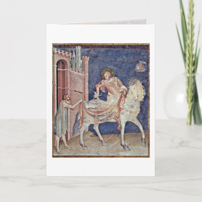 St.Martin Dividing His Cloak By Simone Martini Card (Front)