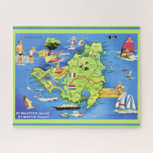 St Martin Island 16x20 Map  Jigsaw Puzzle