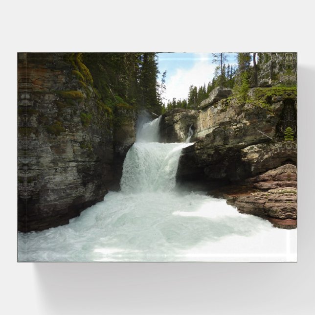 St. Mary Falls I at Glacier National Park Paperweight (Front)