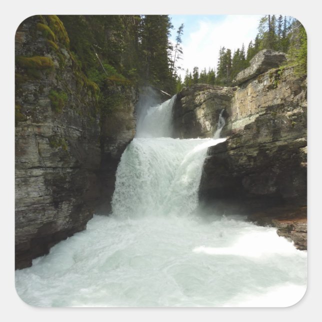 St. Mary Falls I at Glacier National Park Square Sticker (Front)
