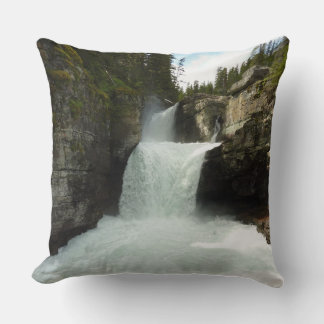 St. Mary Falls I at Glacier National Park Throw Pillow