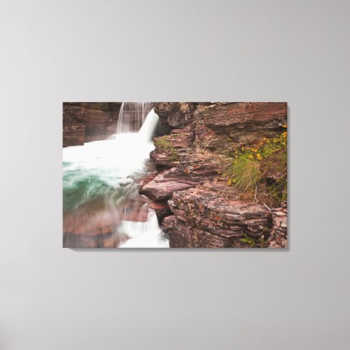 St Mary Falls in Glacier National Park in Canvas Print