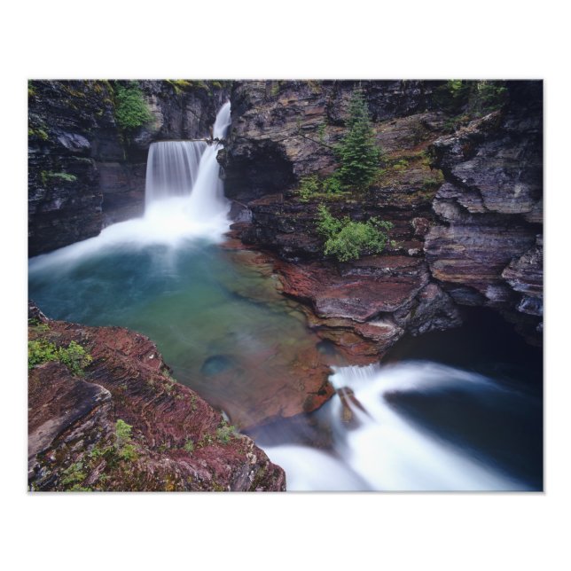 St Mary Falls in Glacier National Park in Photo Print (Front)