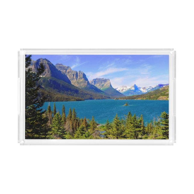 St. Mary Lake,  Glacier National Park,  Montana Acrylic Tray (Front)