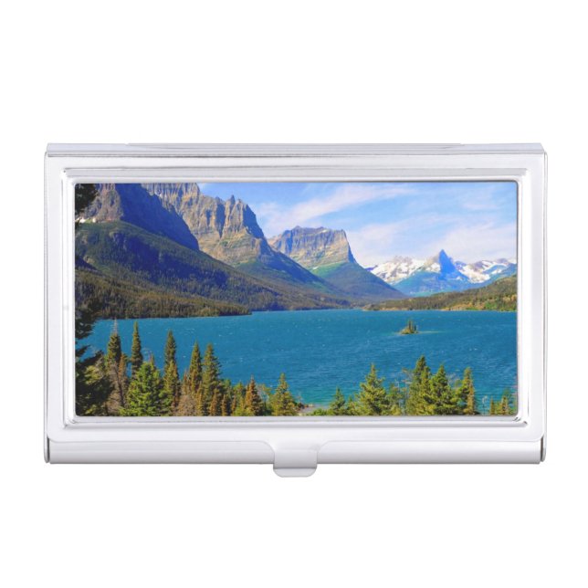 St. Mary Lake,  Glacier National Park,  Montana Business Card Case (Front)