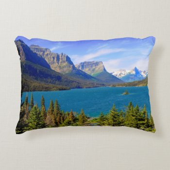 St. Mary Lake   Glacier National Park   Montana Decorative Pillow by usmountains at Zazzle