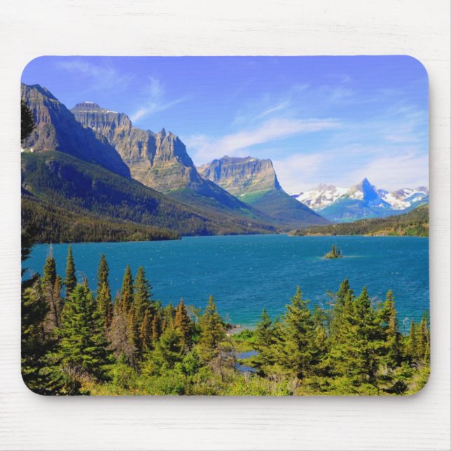 St. Mary Lake,  Glacier National Park,  Montana Mouse Pad (Front)