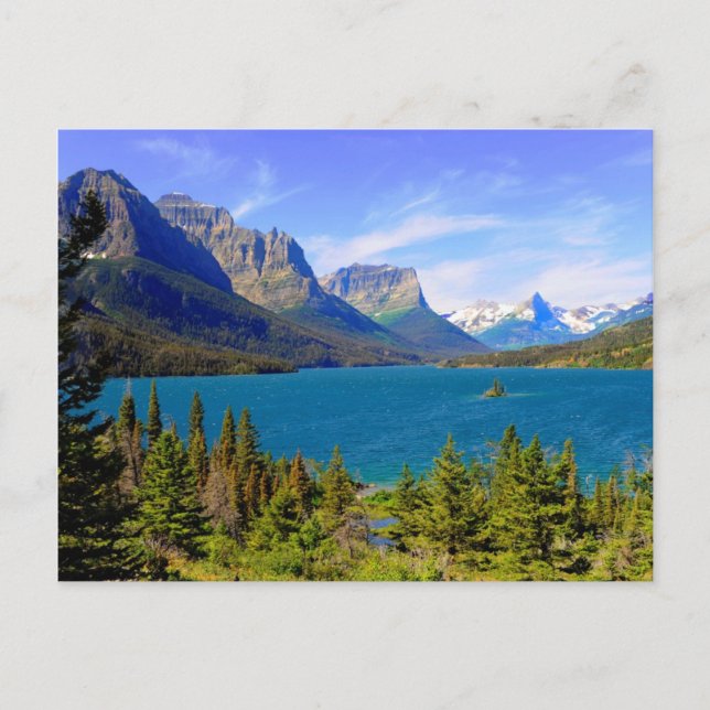 St. Mary Lake,  Glacier National Park,  Montana Postcard (Front)