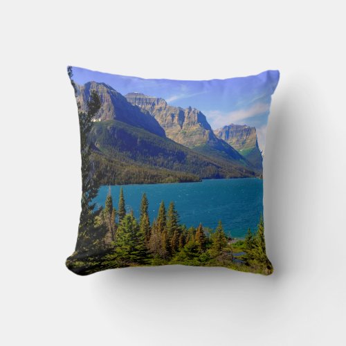 St Mary Lake  Glacier National Park  Montana Throw Pillow