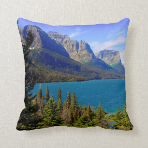 St. Mary Lake, Glacier National Park, Montana Throw Pillow