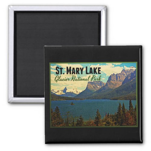St Mary Lake Glacier NP Magnet
