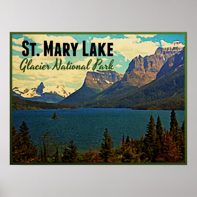 St. Mary Lake Glacier NP Poster (Front)