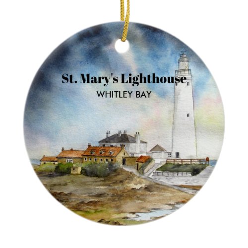 St Mary Lighthouse Whitley Bay Newcastle upon Tyne Ceramic Ornament