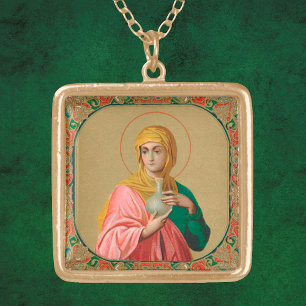 St. Mary Magdalene as a Myrrhbearer (ORX 01) Gold Plated Necklace