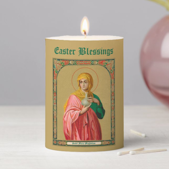 St. Mary Magdalene as Myrrhbearer Easter Pillar Candle (In Situ)