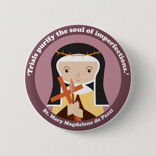 St. Mary Magdalene de Pazzi Button (Front)