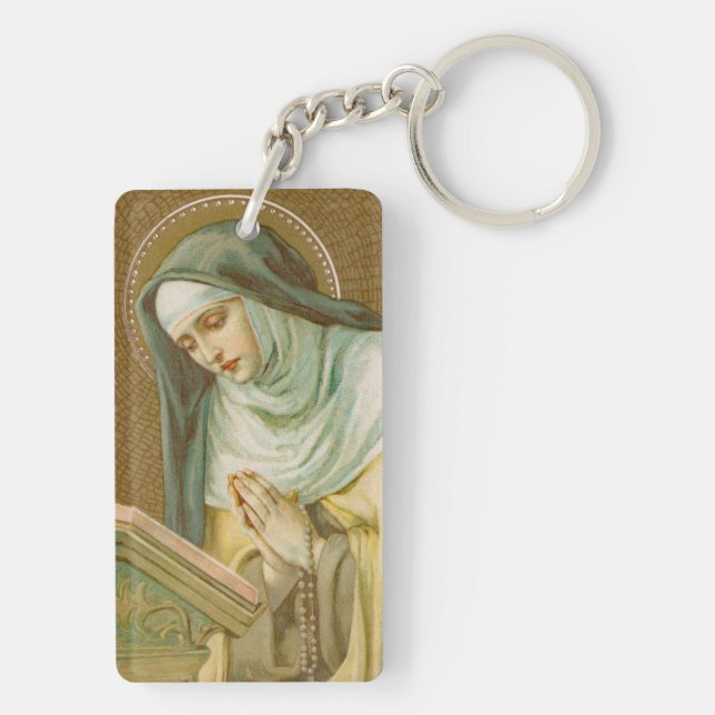 St Mary Magdalene de Pazzi (JM 45) 2xRect Acrylic Keychain (Back)