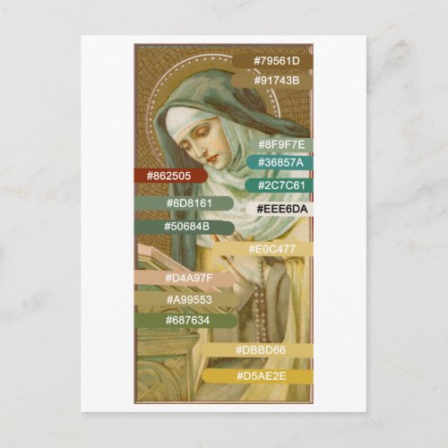 St Mary Magdalene de Pazzi JM 45 Color Palette Postcard
