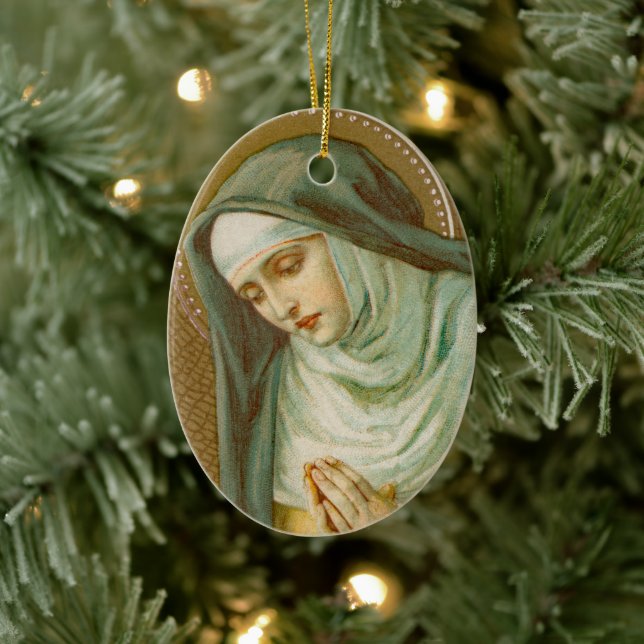St. Mary Magdalene de Pazzi (JM 45) Oval Ceramic Ornament (Tree)